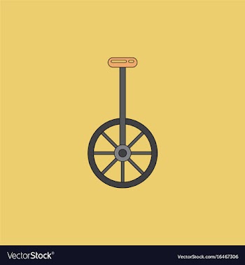 Unicycle one wheel bicycle cartoon flat style vector image