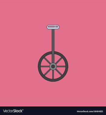 Unicycle one wheel bicycle cartoon flat style vector image
