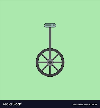 Unicycle one wheel bicycle cartoon flat style vector image