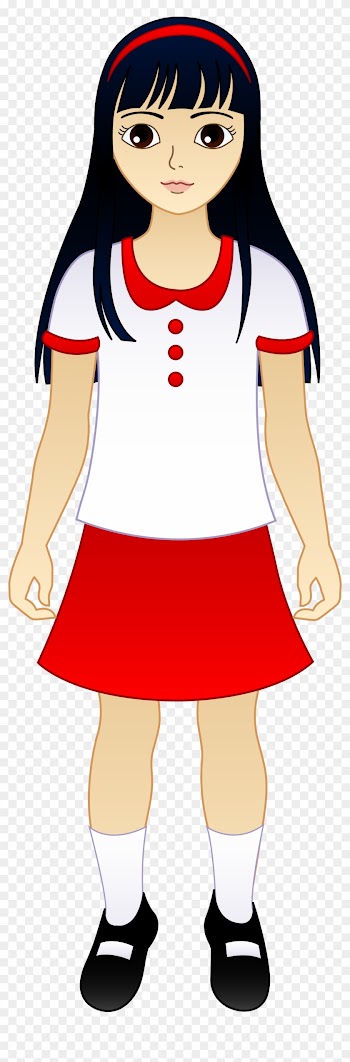 Uniform Clipart Elementary School - Asian Girl Clipart