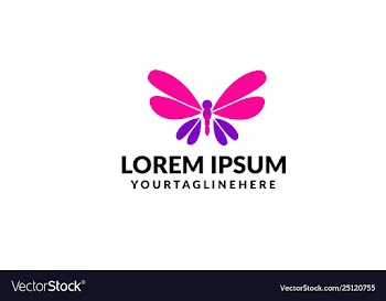 Unique butterfly logo template vector image