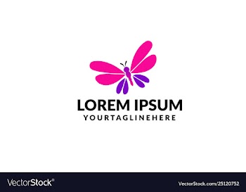 Unique butterfly logo templatesimple shape and co vector image