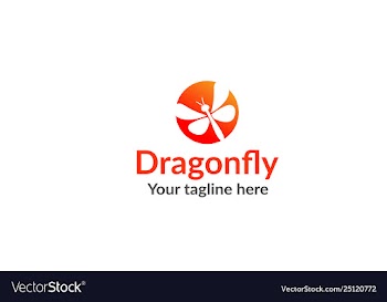 Unique dragonfly logo template vector image