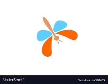 Unique dragonfly logo template vector image