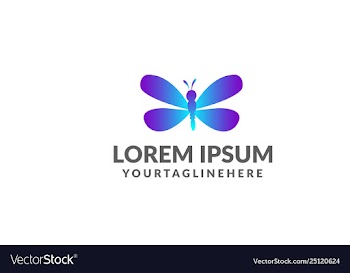 Unique dragonfly logo templatesimple shape and co vector image