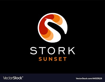 unique stork bird logo design template
