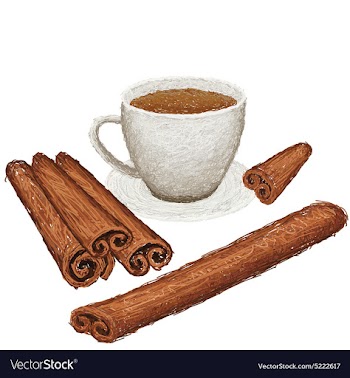 Unique style of cinamon sticks and a cup of vector image