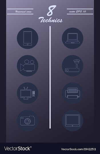 Unique thin line icons set of computer hardware vector image