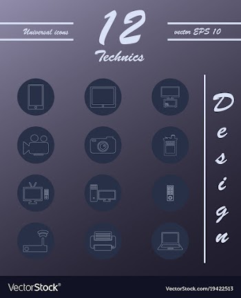 Unique thin line icons set of computer hardware vector image
