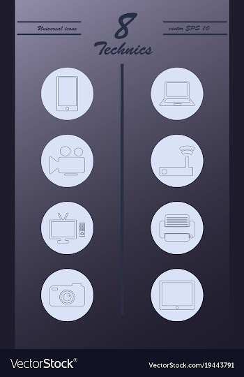 Unique thin line icons set of computer hardware vector image