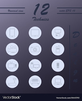 Unique thin line icons set of computer hardware vector image