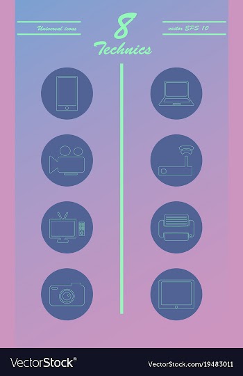 Unique thin line icons set of computer hardware vector image