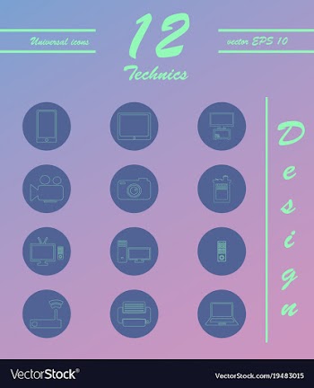 Unique thin line icons set of computer hardware vector image