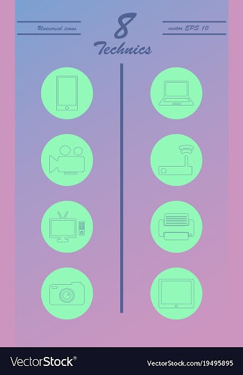 Unique thin line icons set of computer hardware vector image