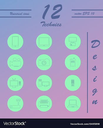 Unique thin line icons set of computer hardware vector image