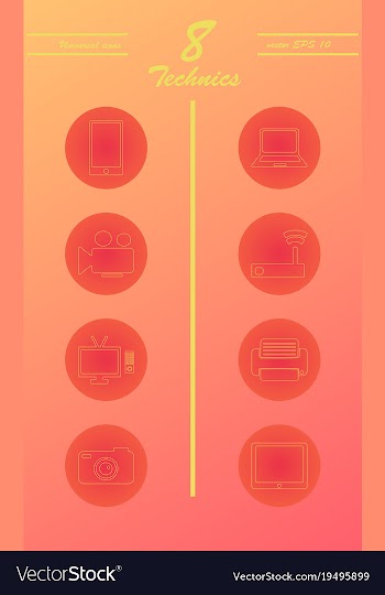 Unique thin line icons set of computer hardware vector image