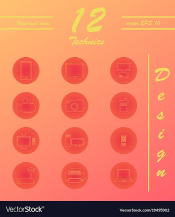 Unique thin line icons set of computer hardware vector image