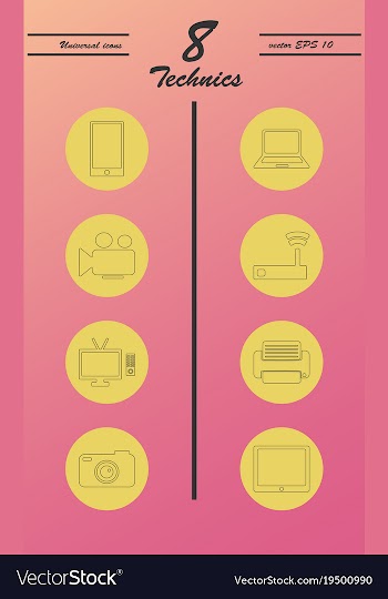 Unique thin line icons set of computer hardware vector image