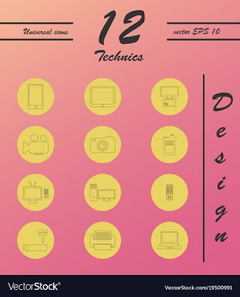 Unique thin line icons set of computer hardware vector image