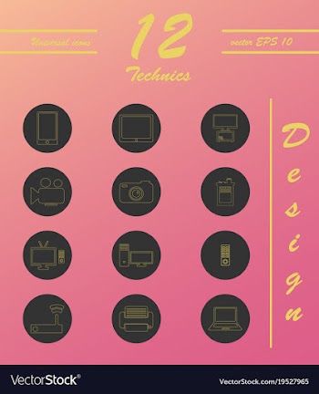 Unique thin line icons set of computer hardware vector image
