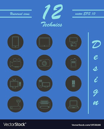 Unique thin line icons set of computer hardware vector image