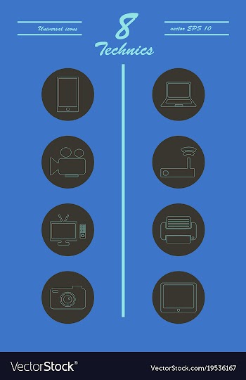 Unique thin line icons set of computer hardware vector image