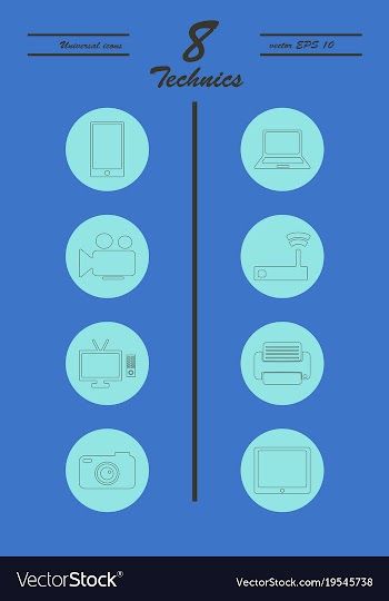 Unique thin line icons set of computer hardware vector image