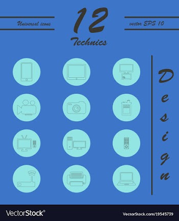 Unique thin line icons set of computer hardware vector image