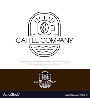 unique vintage coffee shop logo with line art can