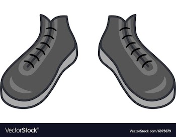 Unisex outlined template sneakers pair vector image