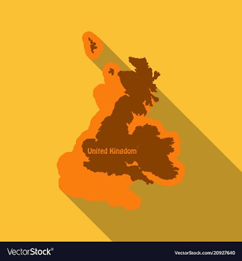 United kingdom uk regions map in flat style with vector image