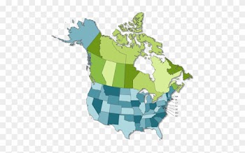 United States And Canada Map - Canadian Girls In Training