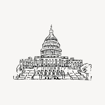 United States Capitol clipart, vintage | Free Vector Illustration - rawpixel