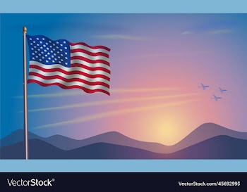 united states flag in the morning sun