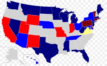 United States of America United States Senate Election United States Congress Democratic Party - ballot map 