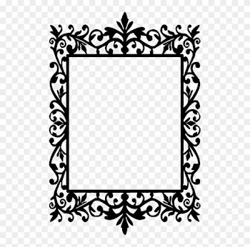 United States Research Art Border Decorative Floral - Black Picture Frame Silhouette