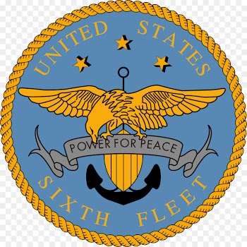 United States Sixth Fleet Naval Support Activity Naples United States Navy United States Seventh Fleet - Vector hand painted Golden Eagle badge 