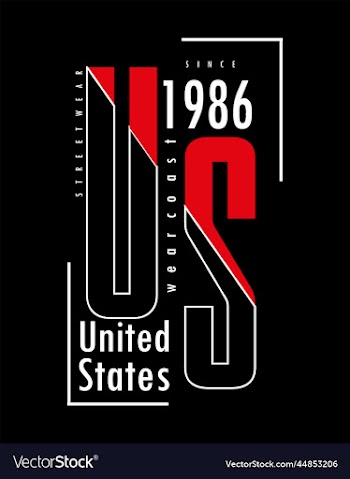 united states typography for t shirt design