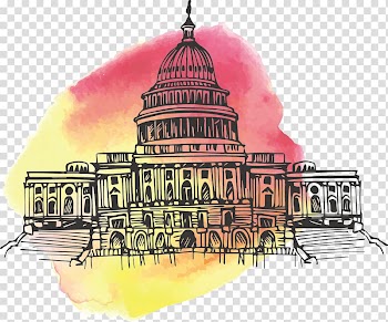 United States Watercolor painting Architecture Facade Illustration, American Watercolor landmarks transparent background PNG clipart