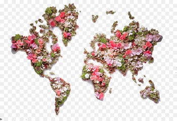 United States World map Flower - Map full of flowers 
