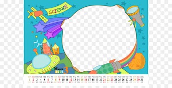 Universe Cosmic microwave background Cartoon - Children's cartoon calendar template 