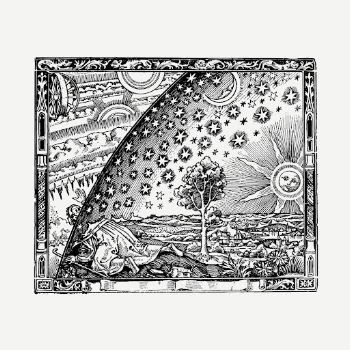 Universe drawing, Flammarion illustration psd. | Free PSD - rawpixel
