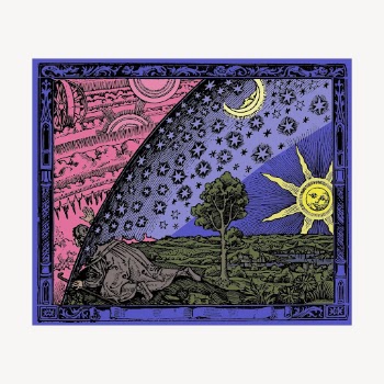 Universe, Flammarion illustration vector. Free | Free Vector Illustration - rawpixel