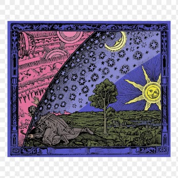 Universe png sticker, Flammarion illustration, | Free PNG - rawpixel