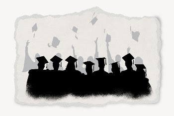 University graduates silhouette, torn paper | Free PSD - rawpixel