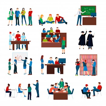 University students set Free Vector
