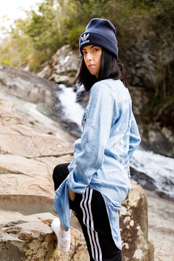 Unknown Celebrity Standing on Rock