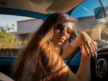 Unknown Celebrity Taking Selfie Inside Vehicle