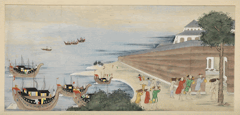 unsigned; ships entering harbor at L; | Free Photo - rawpixel