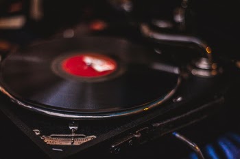 Unused Black and Red Turntable